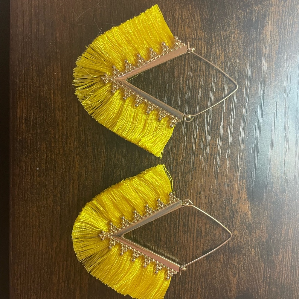 Bohemian Triangle Tassel Earrings Like New!